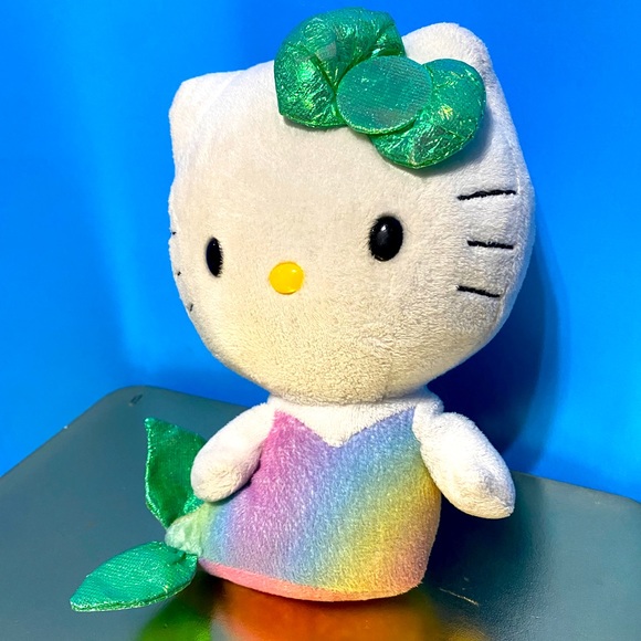 HELLO KITTY Ty BEANIE BABIES VTG 2013 RAINBOW MERMAID KITTY w/SPARKLY TAIL FIN - Picture 3 of 13